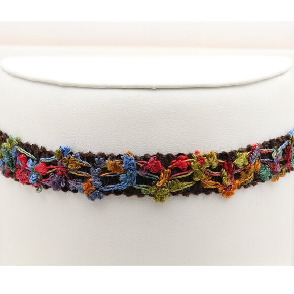 Fancy Choker Multi Color Adjustable Length Multi Colors Wide Trim chokers (#84) - Picture 10 of 10